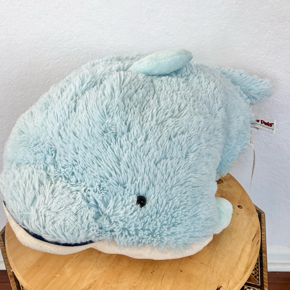 Pillow Pets Originals Blue Squeaky Dolphin 2010 Plush Large Pillow 22x18 Cute